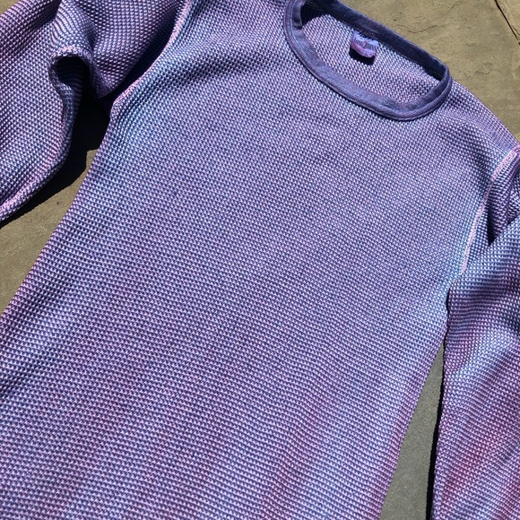SOLD - Vintage Waffle Knit Thermal Made in USA Reworked Upcycled - Picture 4 of 8